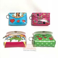 Toptan Düğmeli Karışık Model Cüzdan