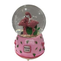 Toptan Flamingo Model Sulu Kar Küresi 12 cm