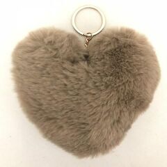 Toptan Kalp Şeklinde Renkli Tüylü Anahtarlık