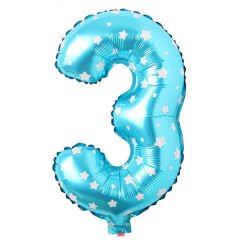 Toptan 16'' Mavi Yıldızlı 3 Folyo Balon