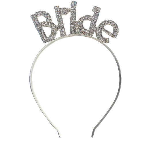 Toptan Bekarlığa Veda Taşlı Lüks Taç Bride Model Gümüş