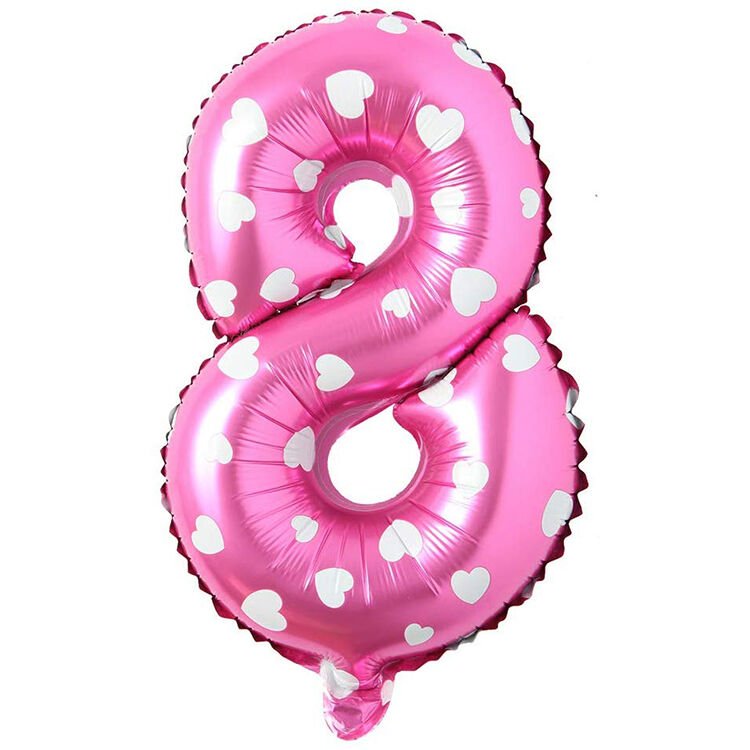 Toptan 16'' Pembe Kalpli 8 Folyo Balon
