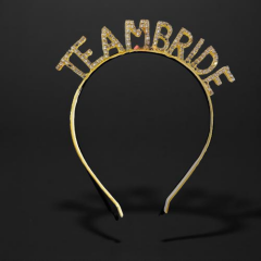 Toptan Taşlı Lüks Taç Team Bride Model Gold