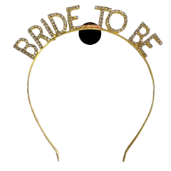 Toptan Taşlı Lüks Taç Bride To Be Model Gold