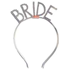 Toptan Taşlı Lüks Taç Bride Model Gümüş