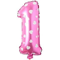 Toptan 16'' Pembe Kalpli 1 Folyo Balon