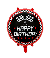 Toptan 18'' Damalı Happy Birthday Folyo Balon