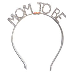 Toptan Taşlı Lüks Taç Mom To Be Model Gümüş