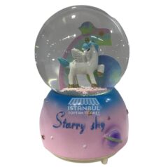 Toptan Renkli Unicorn Sulu Kar Küresi 12 cm