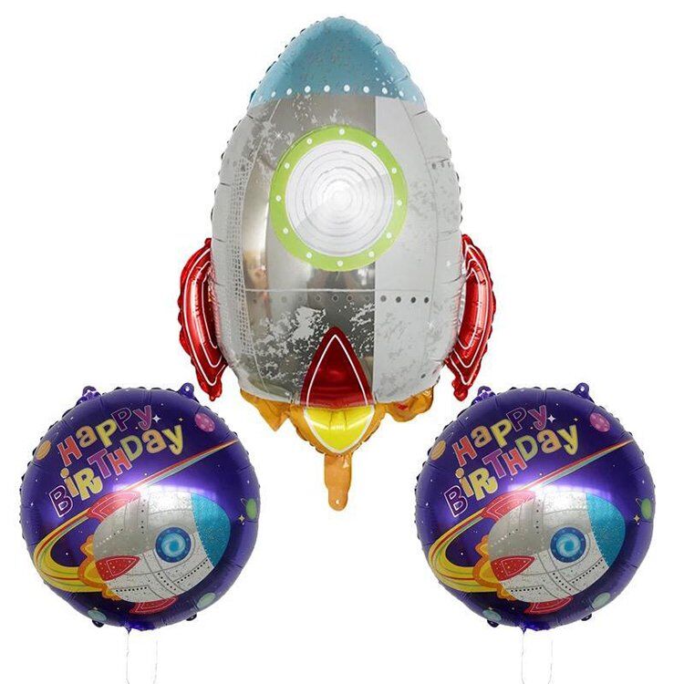 Toptan Roket 3’lü Set Folyo Balon