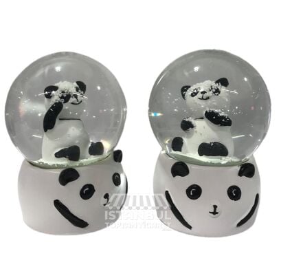 Toptan Işıklı Sevimli Panda Model Kar Küresi 7 cm