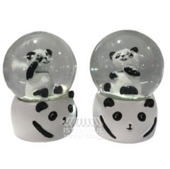 Toptan Işıklı Sevimli Panda Model Kar Küresi 7 cm
