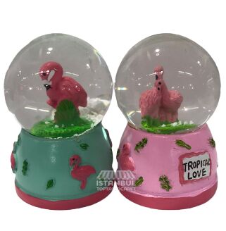 Toptan Flamingo Model Kar Küresi 7 cm