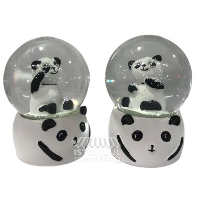 Toptan Sevimli Panda Model Kar Küresi 10 cm