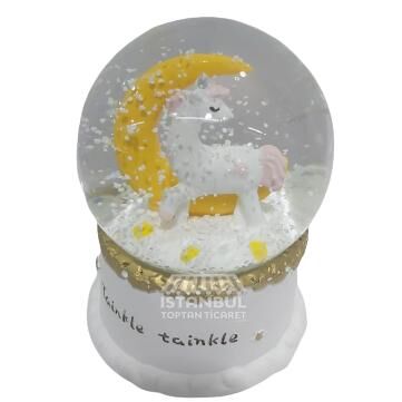Toptan Renkli Unicorn Model Kar Küresi 10 cm