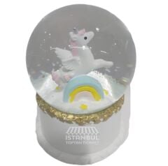 Toptan Renkli Unicorn Model Kar Küresi 10 cm