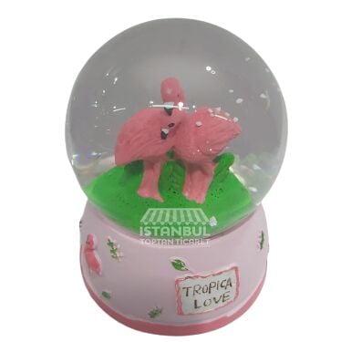 Toptan Flamingo Model Kar Küresi 10 cm