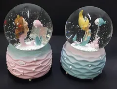 Işıklı Müzikli Kalpli Kız Model Kar Küresi 12 cm