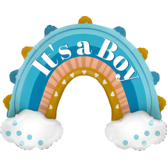 Toptan ''IT'S A BOY'' Gökkuşağı Folyo Balon