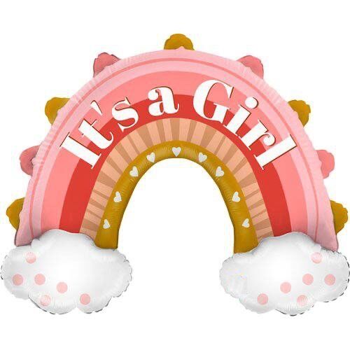Toptan ''IT'S A GIRL'' Gökkuşağı Folyo Balon