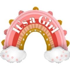 Toptan ''IT'S A GIRL'' Gökkuşağı Folyo Balon