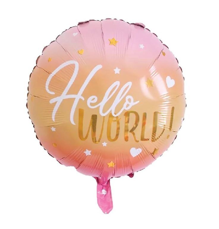 Toptan Hello World Yuvarlak Folyo Balon