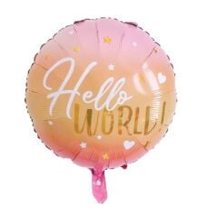 Toptan Hello World Yuvarlak Folyo Balon