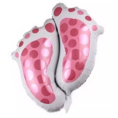 Toptan Pembe Ayak İzi Folyo Balon