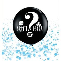 Toptan 36” Cinsiyet Mavi Konfetili Folyo Balon