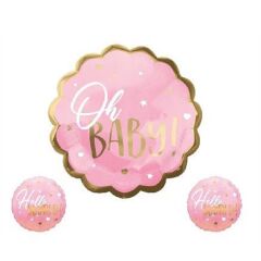 Toptan Hello World 3'lü Pembe Set Folyo Balon