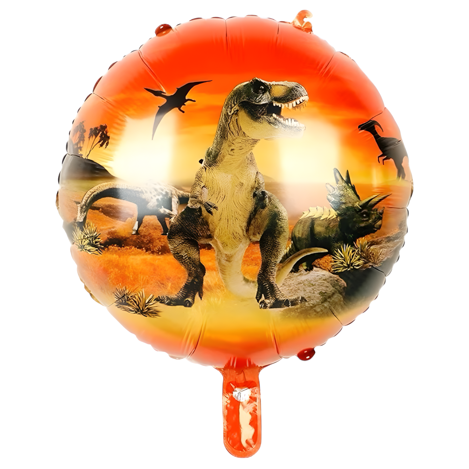 Toptan 18” Yuvarlak Dinozor Folyo Balon