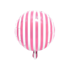 Toptan 18” Yuvarlak Pembe-Beyaz Folyo Balon