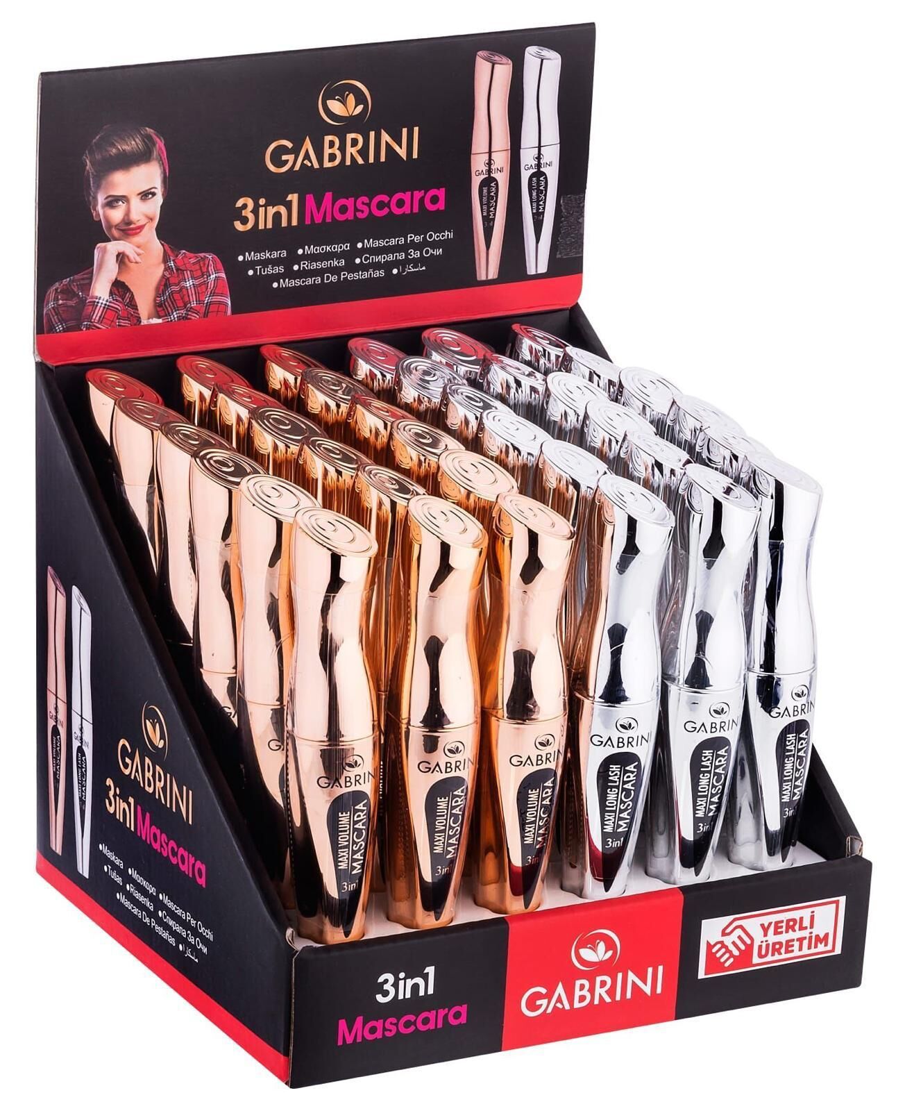 Toptan Gabrini 3in1 Max Volume Mascara – 36'lı Paket