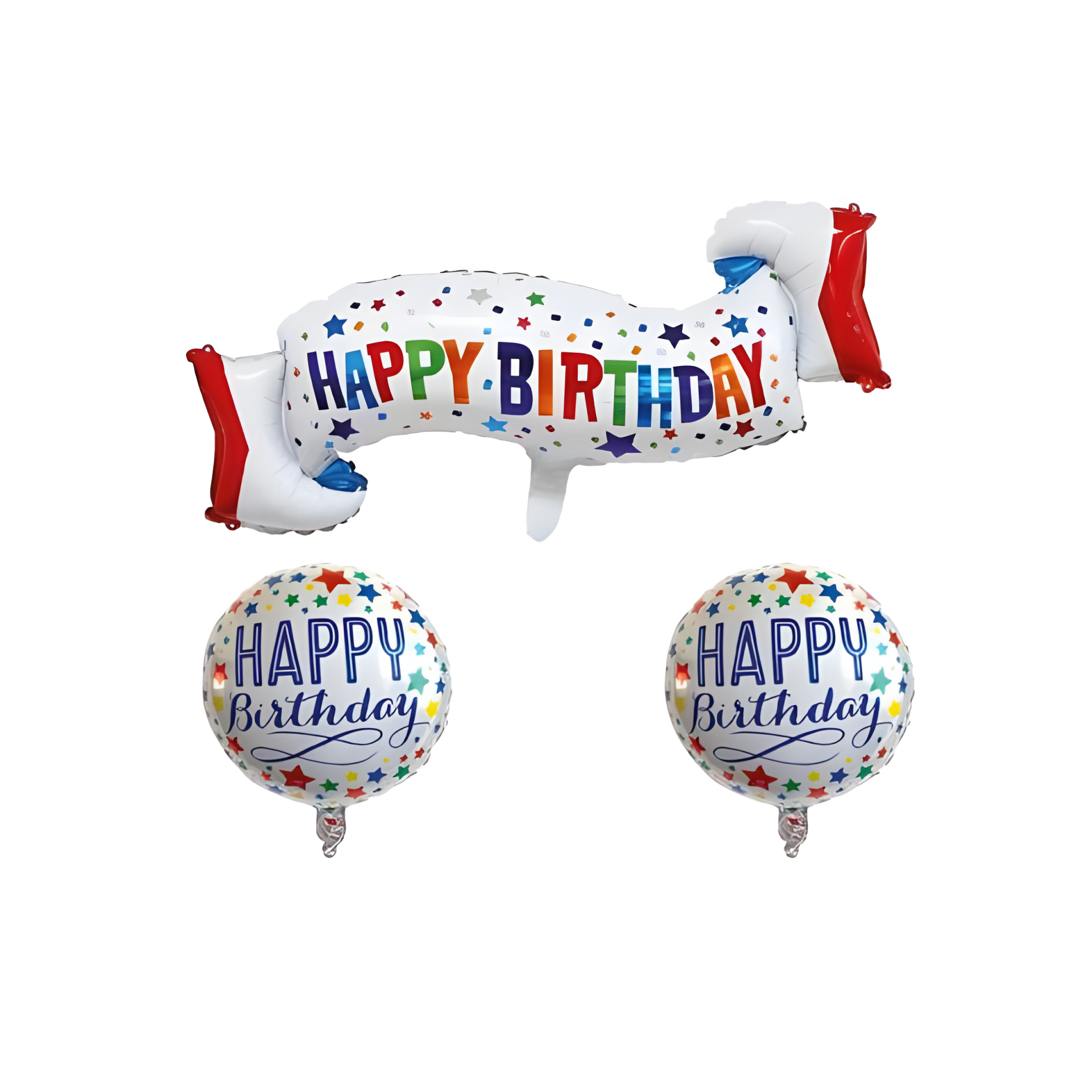 Toptan Happy Birthday Kurdele 3’lü Set Folyo Balon