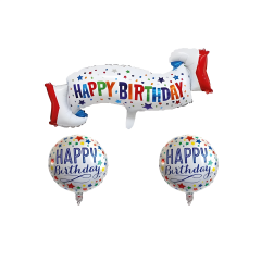 Toptan Happy Birthday Kurdele 3’lü Set Folyo Balon