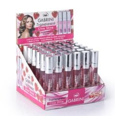 Toptan Gabrini Transparent Glow Shine Lipgloss – 36'lı Paket