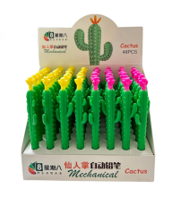Toptan Kaktüs Şekilli Versatil Kalem – 48'li Paket