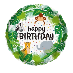 Toptan 18” Yuvarlak Safari Hayvanlar Folyo Balon