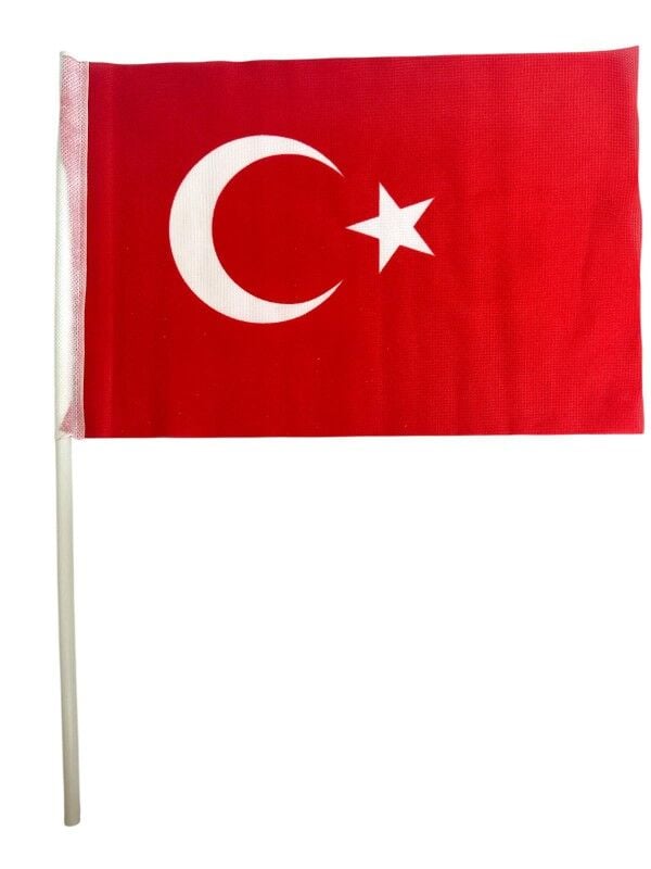 Toptan Sopalı Bez Bayrak – 20x30 cm – 10\'lu Paket