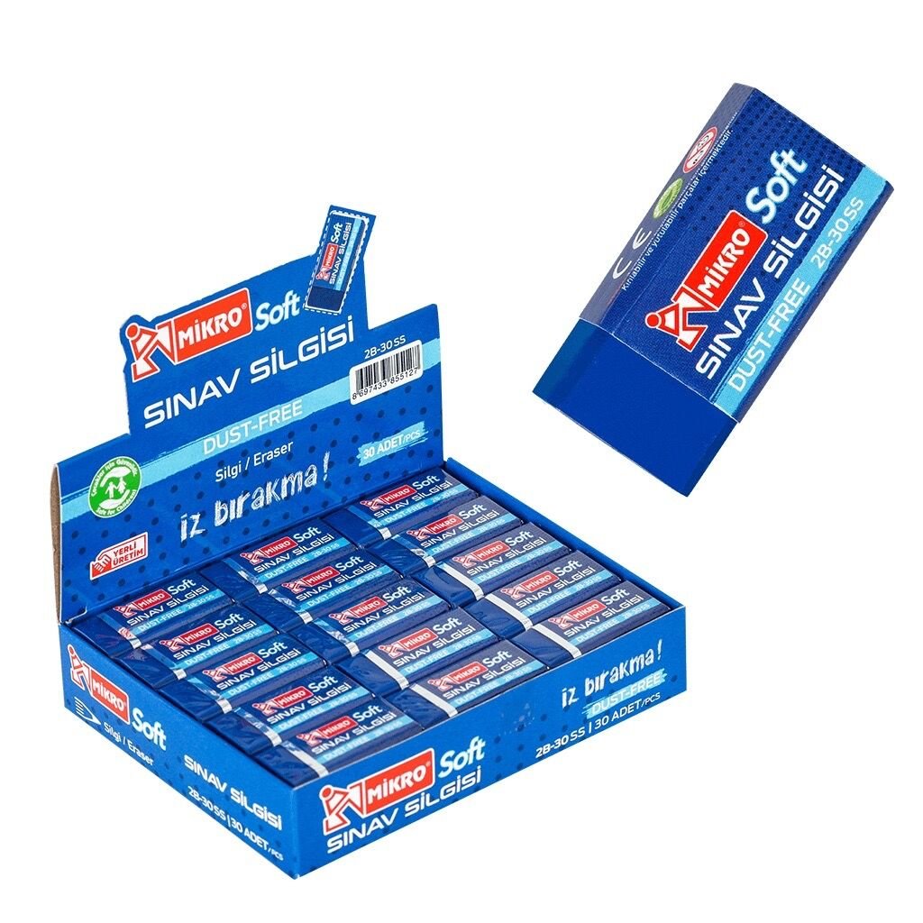 Toptan Soft Sınav Silgisi – 30'lu Paket