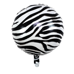 Toptan 18” Zebra Desenli Folyo Balon