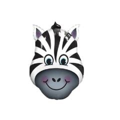 Toptan 18” Zebra Hayvan Kafa Folyo Balon