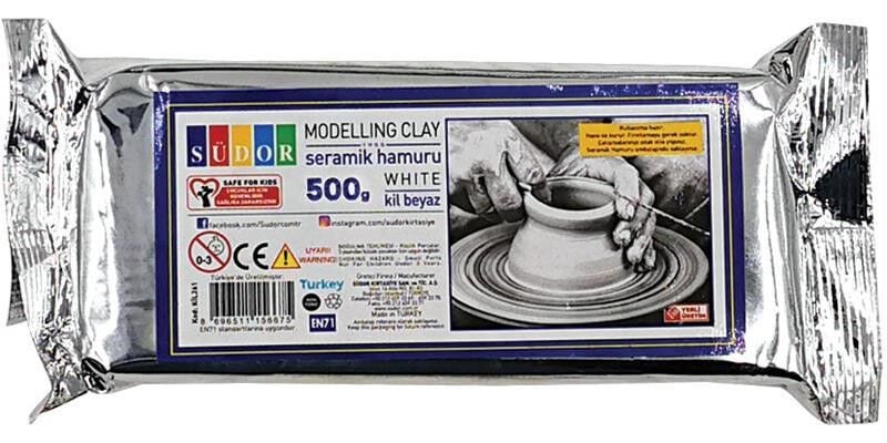 Toptan Seramik Kil – Beyaz – 500 gr