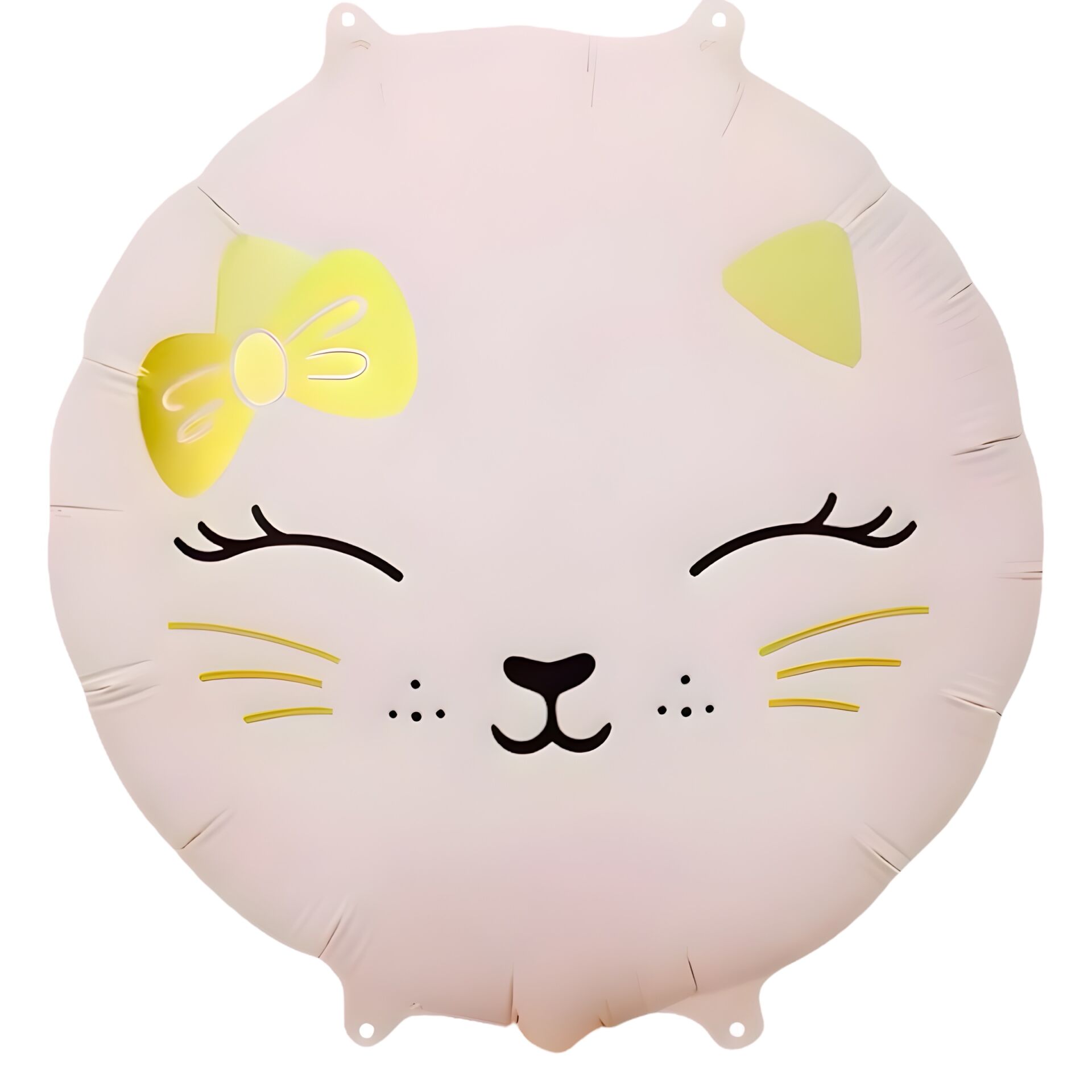 Toptan Yuvarlak Retro Pembe Kedi Folyo Balon