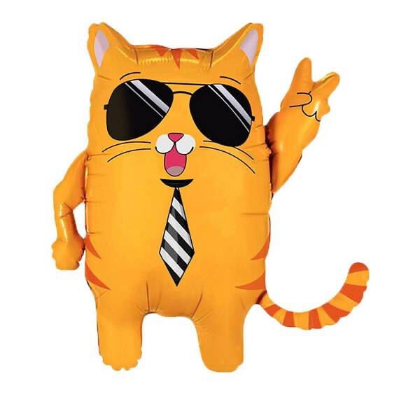 Toptan Gözlüklü Kedi Folyo Balon