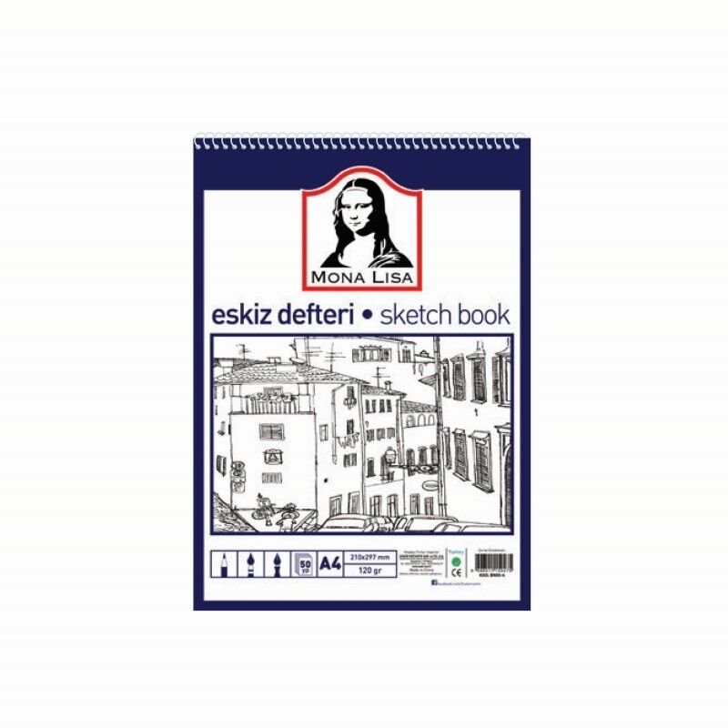 Toptan Monalisa Eskiz Defteri – A4 – 120 g – 50 Yaprak – Telli
