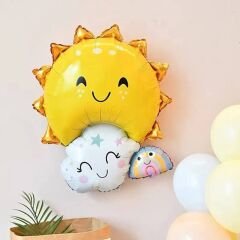 Toptan Güneş Bulut Gökkuşağı Folyo Balon