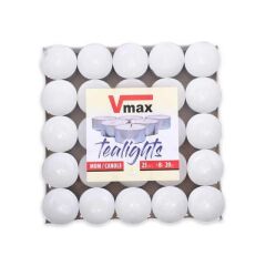 Toptan Vmax Tealights Mum – Beyaz – 25'li Paket