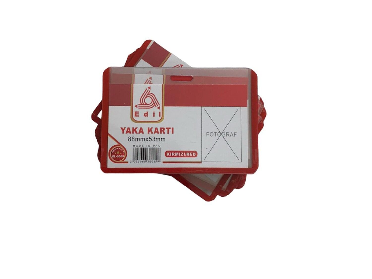 Toptan Kırmızı İpli Yaka Kartı – 100'lü Paket