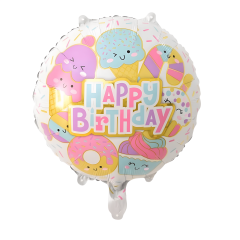 Toptan 18” Yuvarlak Dondurma Figürleri Folyo Balon